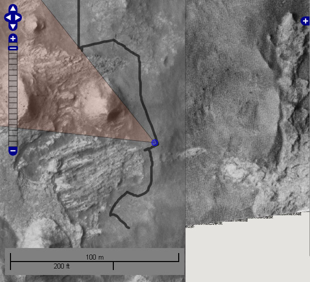 Curiosity Sol 588 e 589 mappa